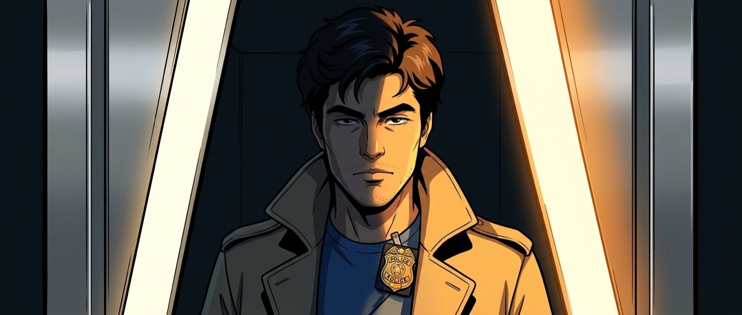 He steps through the precinct doors